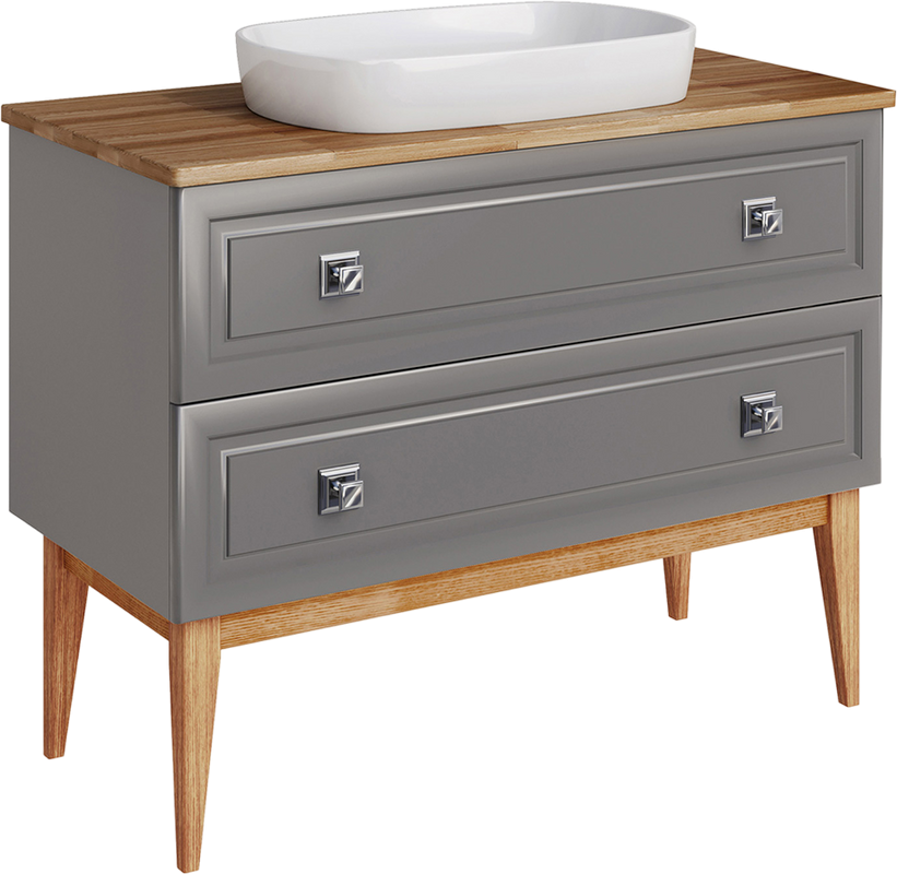 Тумба с раковиной ASB-Woodline Каталина 100 grey