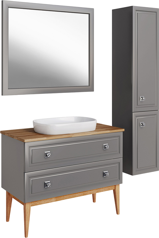 Тумба с раковиной ASB-Woodline Каталина 100 grey