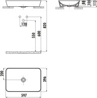 Накладная раковина Creavit Ultra UL060-00CB00E-0000 белая