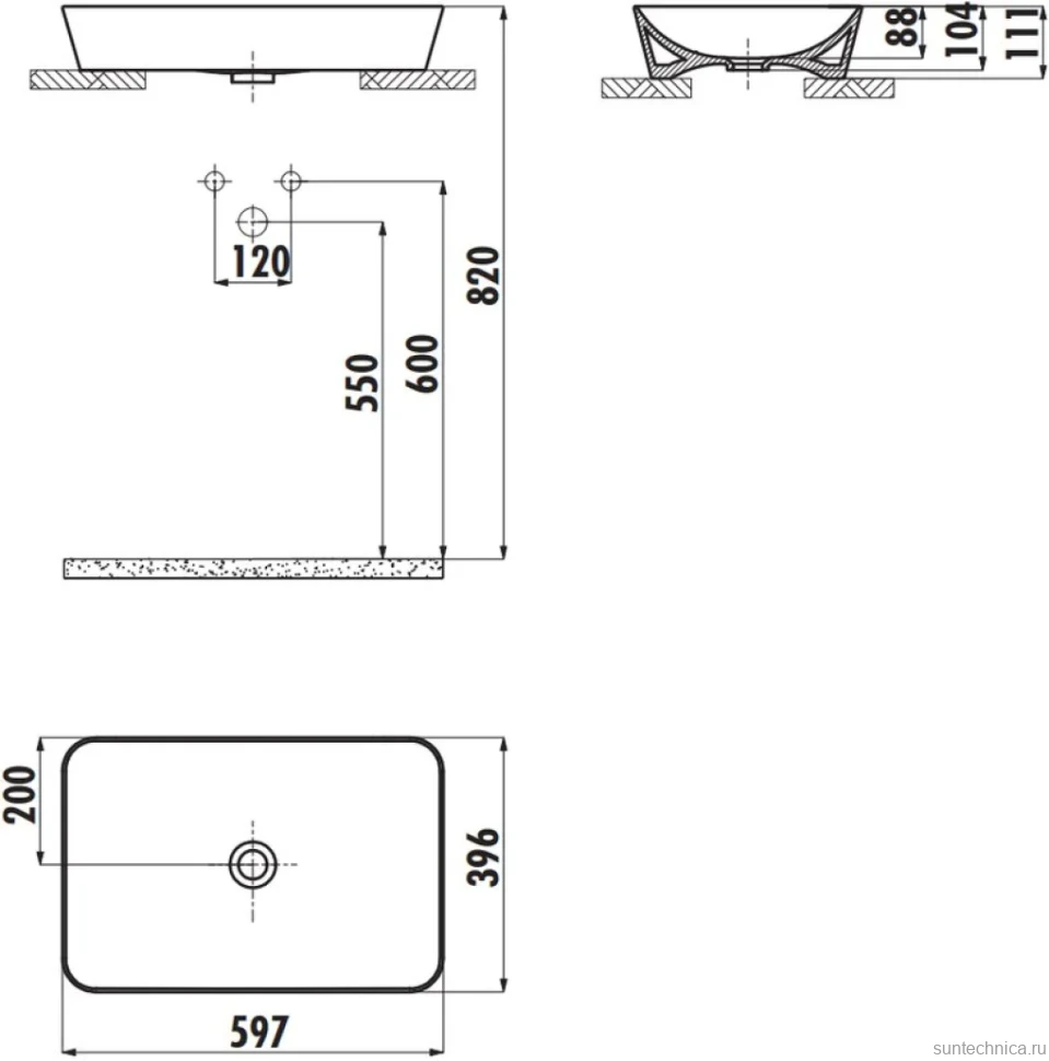 Накладная раковина Creavit Ultra UL060-00CB00E-0000 белая