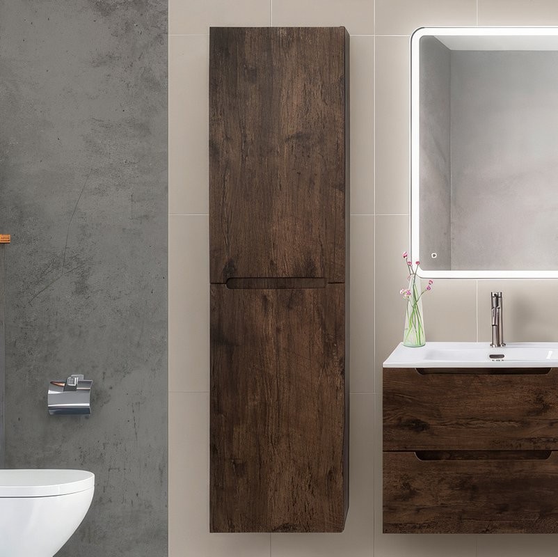 Шкаф пенал для ванной BelBagno Etna 40 L rovere moro