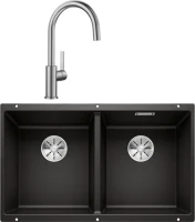 Комплект Мойка Blanco Subline 350/350-U черная + Смеситель Candor 523120 Комплект Мойка Blanco Subline 350/350-U черная + Смеситель Candor 523120