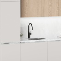 Смеситель для кухни Sancos Grand SC4002MB с вытяжным изливом, матовый черный