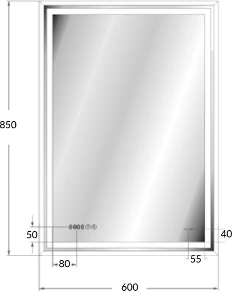 Зеркало Cersanit LED 080 design pro 60x85 с подсветкой