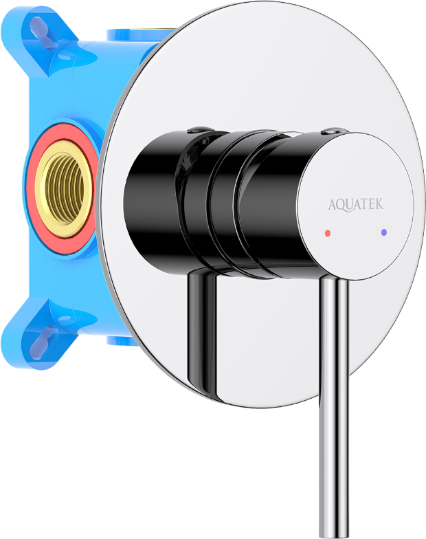 Встраиваемый смеситель для душа и ванны AQUATEK Европа AQ1366CR С ВНУТРЕННЕЙ ЧАСТЬЮ, хром