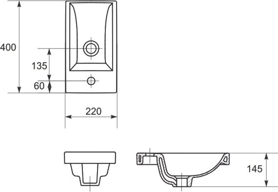 Тумба с раковиной Corozo Комо 40, подвесная, сонома