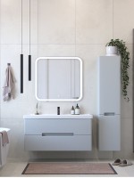 Мебель для ванной комнаты SanStar Ориана 100 подвесная, серая, раковина Kirovit Фостер 100