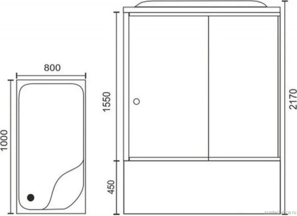 Душевая кабина Royal Bath BP RB8100BP1-M-R с высоким поддоном, с сиденьем