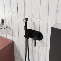 Гигиенический душ Wasserkraft Gollach 3338 со смесителем, С ВНУТРЕННЕЙ ЧАСТЬЮ, черный soft-touch