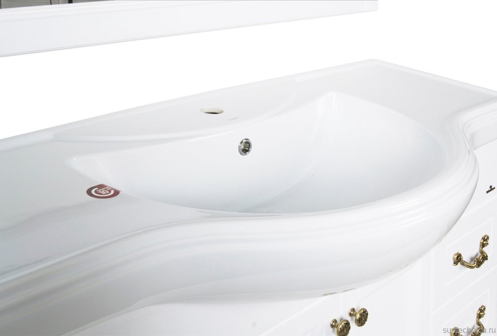 Мебель для ванной комнаты ValenHouse Эллина 120 белая, фурнитура бронза