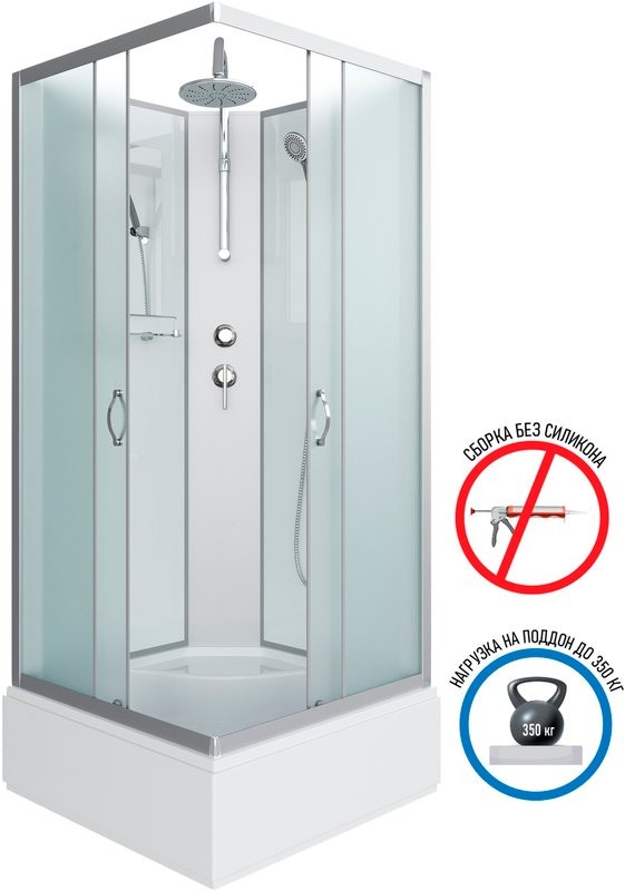 Душевая кабина Niagara Classic NG-1108-14BKT 90х90 см, без крыши, с тропическим душем