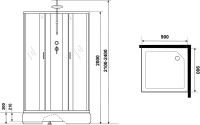 Душевая кабина Niagara Classic NG-1108-14BKT 90х90 см, без крыши, с тропическим душем