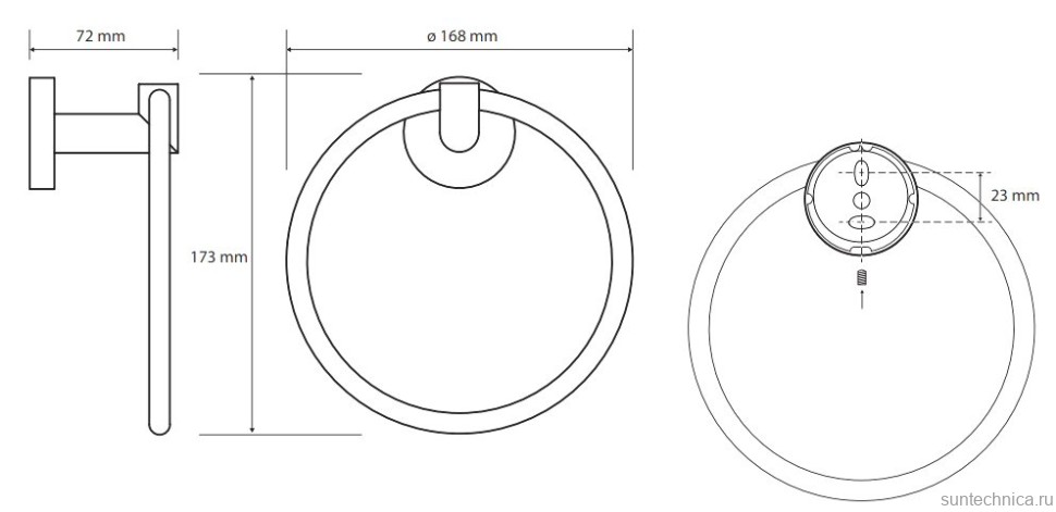 Держатель для полотенец Bemeta Obla 165204062 хром, кольцо