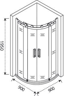 Душевой уголок Good Door Galaxy R-TD-90-C-B