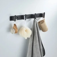 Крючки для ванной и кухни / планка с 4 крючками Shevanik SG5741H, черный