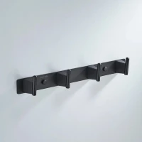 Крючки для ванной и кухни / планка с 4 крючками Shevanik SG5741H, черный
