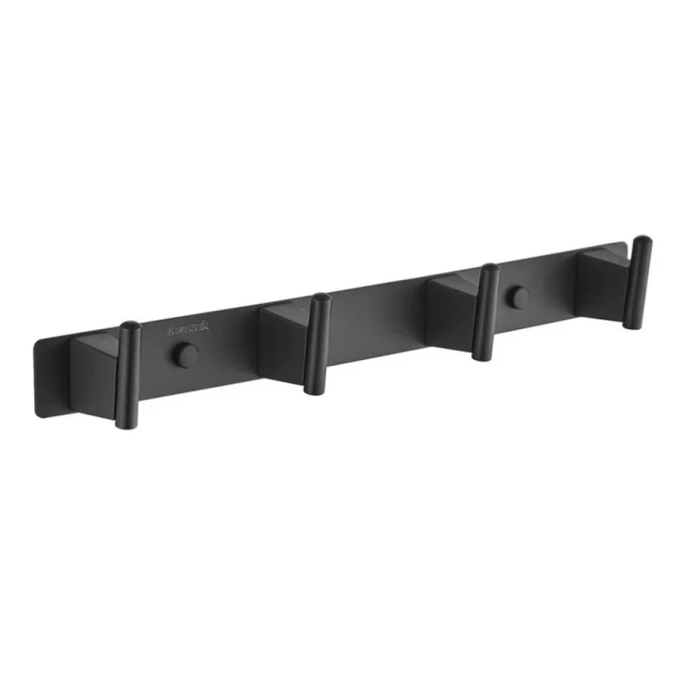 Крючки для ванной и кухни / планка с 4 крючками Shevanik SG5741H, черный