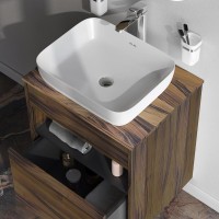 Тумба с раковиной AM.PM Func 60 дуб крафт, со столешницей, раковина M8FWCC10510WG