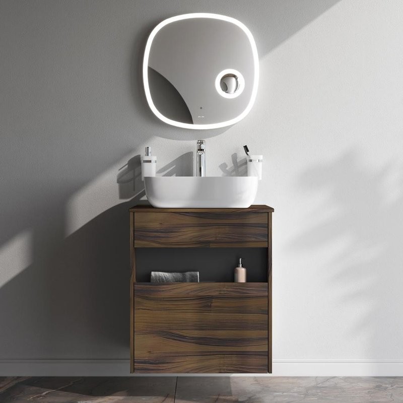 Тумба с раковиной AM.PM Func 60 дуб крафт, со столешницей, раковина M8FWCC10510WG