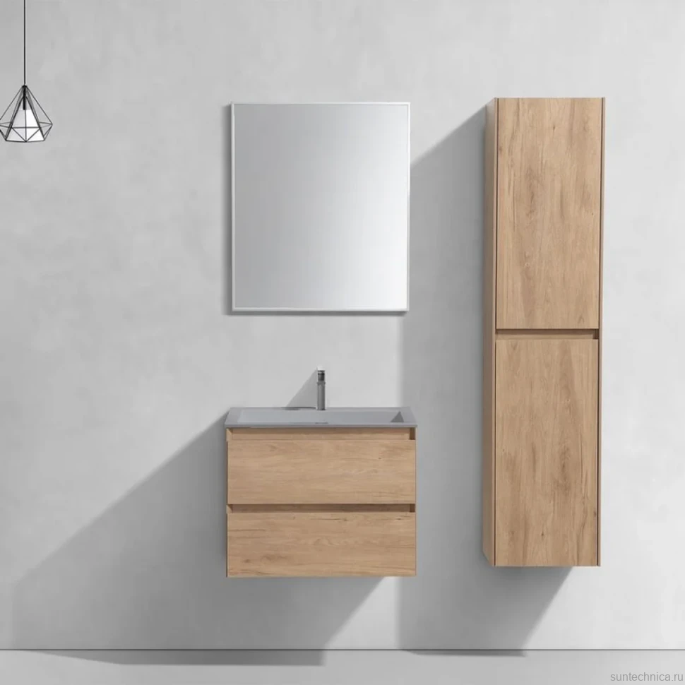 Тумба с раковиной Vincea Luka 60 2 ящика, натуральный дуб