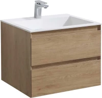 Тумба с раковиной Vincea Luka 60 2 ящика, натуральный дуб