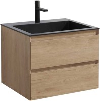 Тумба с раковиной Vincea Luka 60 2 ящика, натуральный дуб