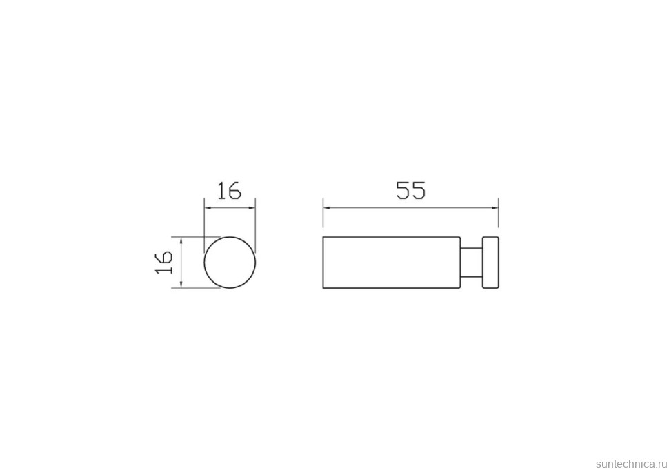 Крючок Wonzon & Woghand Easy WW-8105-2-MB матовый черный, на шурупах