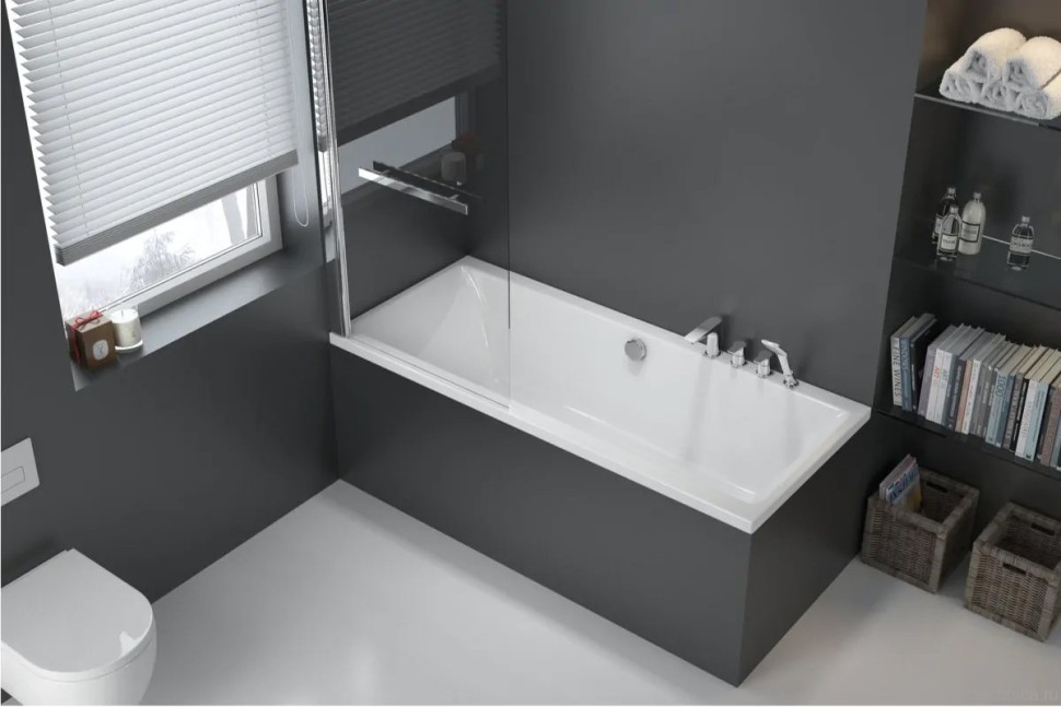 Акриловая ванна Excellent Pryzmat 200x90 см, встраиваемая, белая, с каркасом
