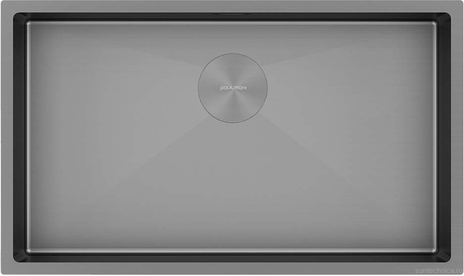 Комплект Мойка Paulmark Next PM217444-MG серый матовый + Измельчитель Intenso