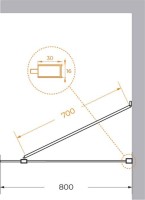 Душевая перегородка Cezares Liberta L-1-TB-80-BR-NERO профиль черный, стекло бронза