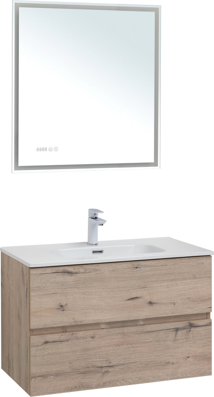 Мебель для ванной комнаты Aquanet Алвита new 80 подвесная, дуб веллингтон белый, с ящиками
