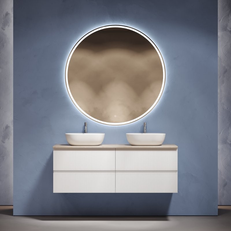 Тумба с раковиной Sancos Snob T 140 bianco, столешница бежевая TT140A2X, раковина CN6009