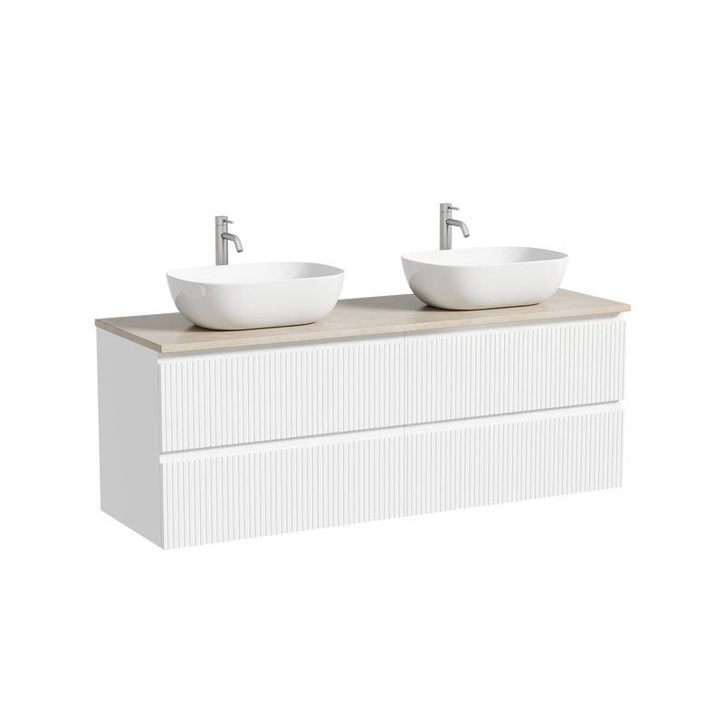 Тумба с раковиной Sancos Snob T 140 bianco, столешница бежевая TT140A2X, раковина CN6009