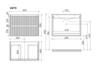 Тумба с раковиной Sancos Snob T 140 bianco, столешница бежевая TT140A2X, раковина CN6009