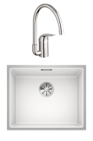 Комплект Мойка Blanco Subline 500-IF белая + Смеситель Grohe Euroeco