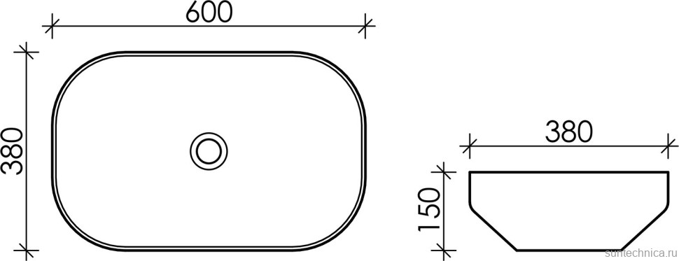 Накладная раковина Ceramicanova Element CN5030 60 см