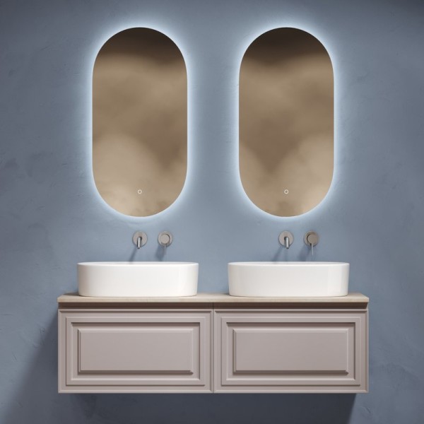 Мебель для ванной комнаты Sancos Very 140 doha soft, столешница бежевая TT140A2, раковина CN6075