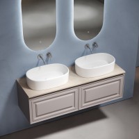 Мебель для ванной комнаты Sancos Very 140 doha soft, столешница бежевая TT140A2, раковина CN6075