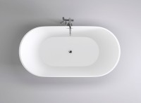 Акриловая ванна Black&White Swan SB103 170x80 см, отдельностоящая, белая, овальная, с каркасом, со сливом-переливом, с донным клапаном