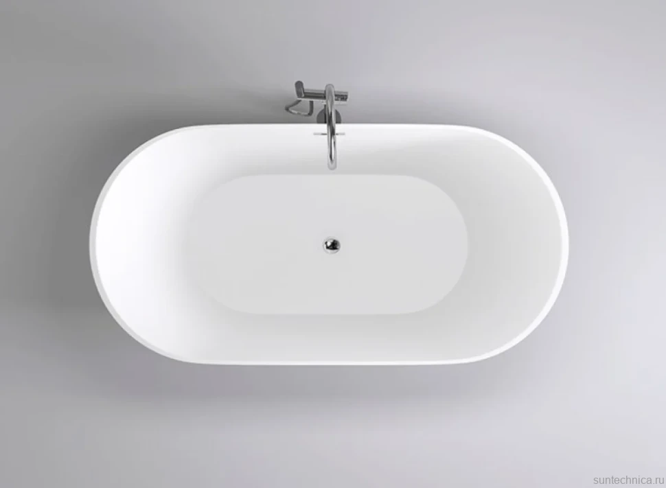 Акриловая ванна Black&White Swan SB103 170x80 см, отдельностоящая, белая, овальная, с каркасом, со сливом-переливом, с донным клапаном