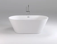 Акриловая ванна Black&White Swan SB103 170x80 см, отдельностоящая, белая, овальная, с каркасом, со сливом-переливом, с донным клапаном