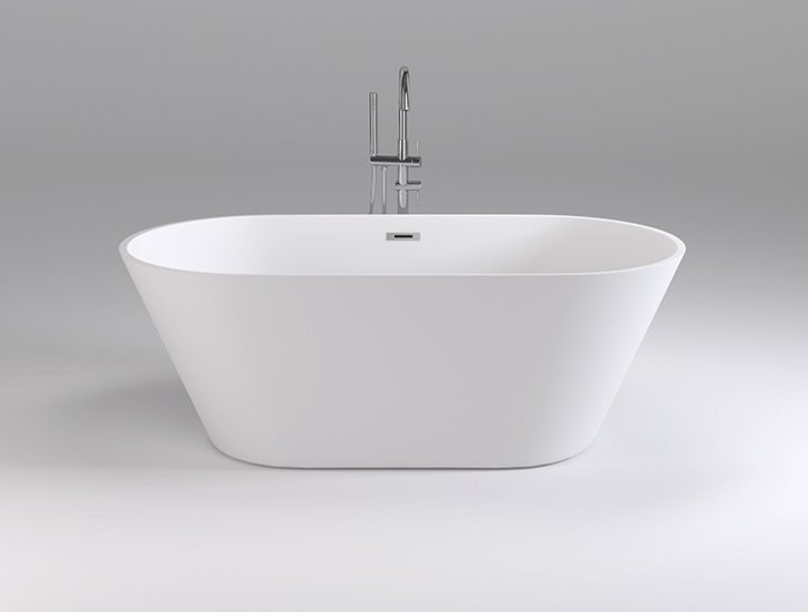 Акриловая ванна Black&White Swan SB103 170x80 см, отдельностоящая, белая, овальная, с каркасом, со сливом-переливом, с донным клапаном