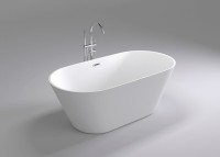 Акриловая ванна Black&White Swan SB103 170x80 см, отдельностоящая, белая, овальная, с каркасом, со сливом-переливом, с донным клапаном