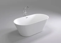 Акриловая ванна Black&White Swan SB103 170x80 см, отдельностоящая, белая, овальная, с каркасом, со сливом-переливом, с донным клапаном