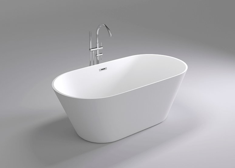 Акриловая ванна Black&White Swan SB103 170x80 см, отдельностоящая, белая, овальная, с каркасом, со сливом-переливом, с донным клапаном