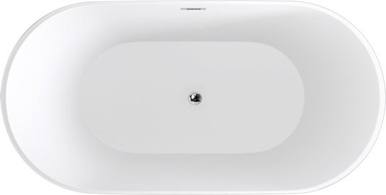 Акриловая ванна Black&White Swan SB103 170x80 см, отдельностоящая, белая, овальная, с каркасом, со сливом-переливом, с донным клапаном