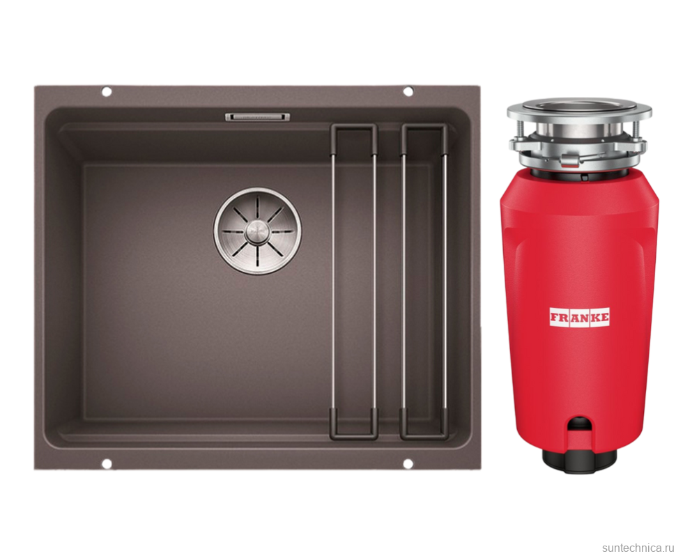 Комплект Мойка Blanco Etagon 500-U темная скала + Измельчитель Franke