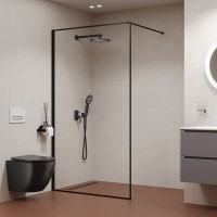 Душевая система с тропическим и ручным душем, матовый черный, Optima Home, IDDIS, OPHBL02i67