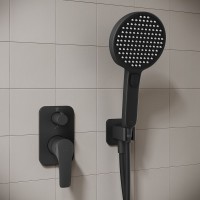 Душевая система с тропическим и ручным душем, матовый черный, Optima Home, IDDIS, OPHBL02i67