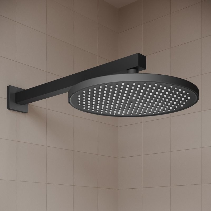 Душевая система с тропическим и ручным душем, матовый черный, Optima Home, IDDIS, OPHBL02i67